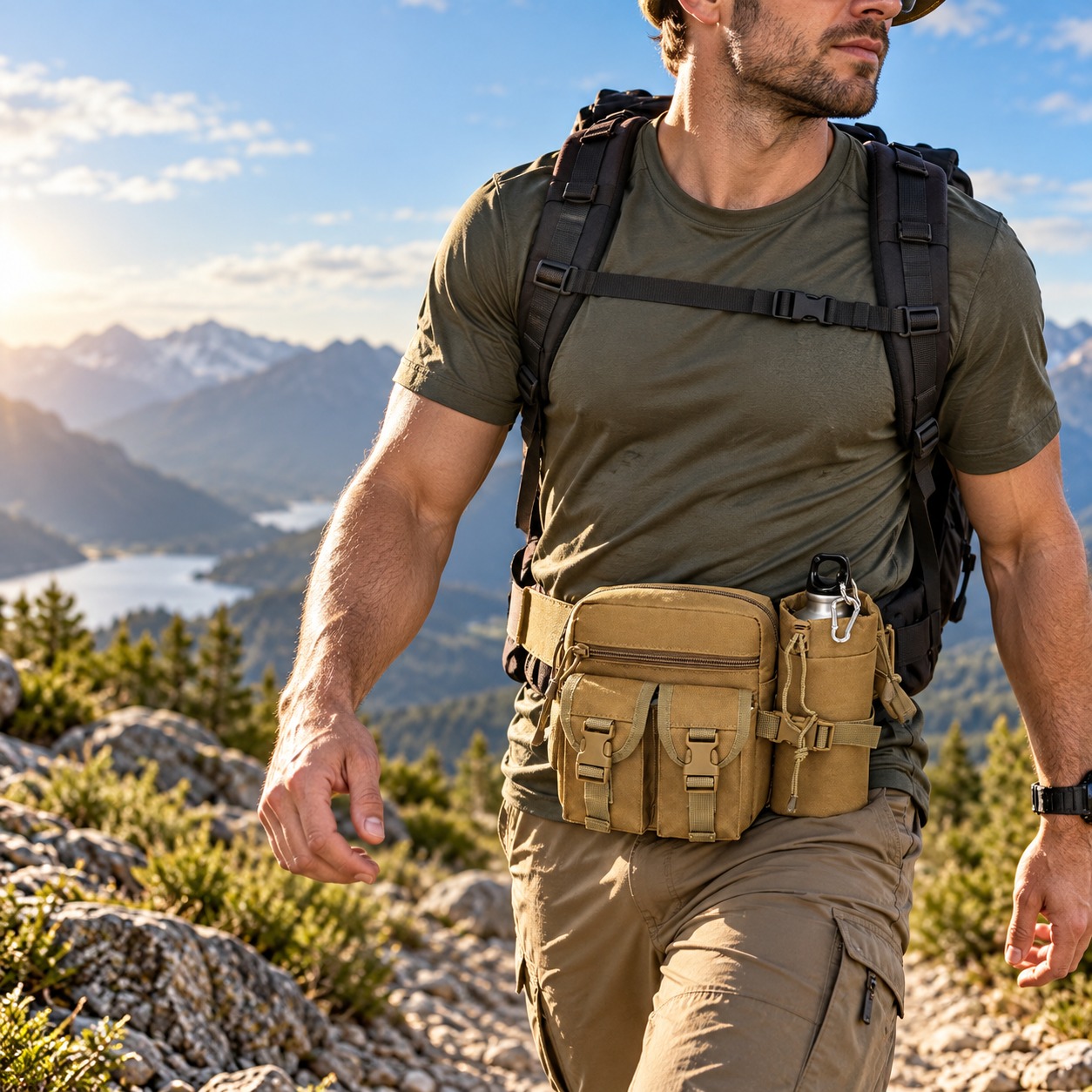 Hiking Backpack Waterproof - 다용도 전술용 허리 가방, 방수 기능,
